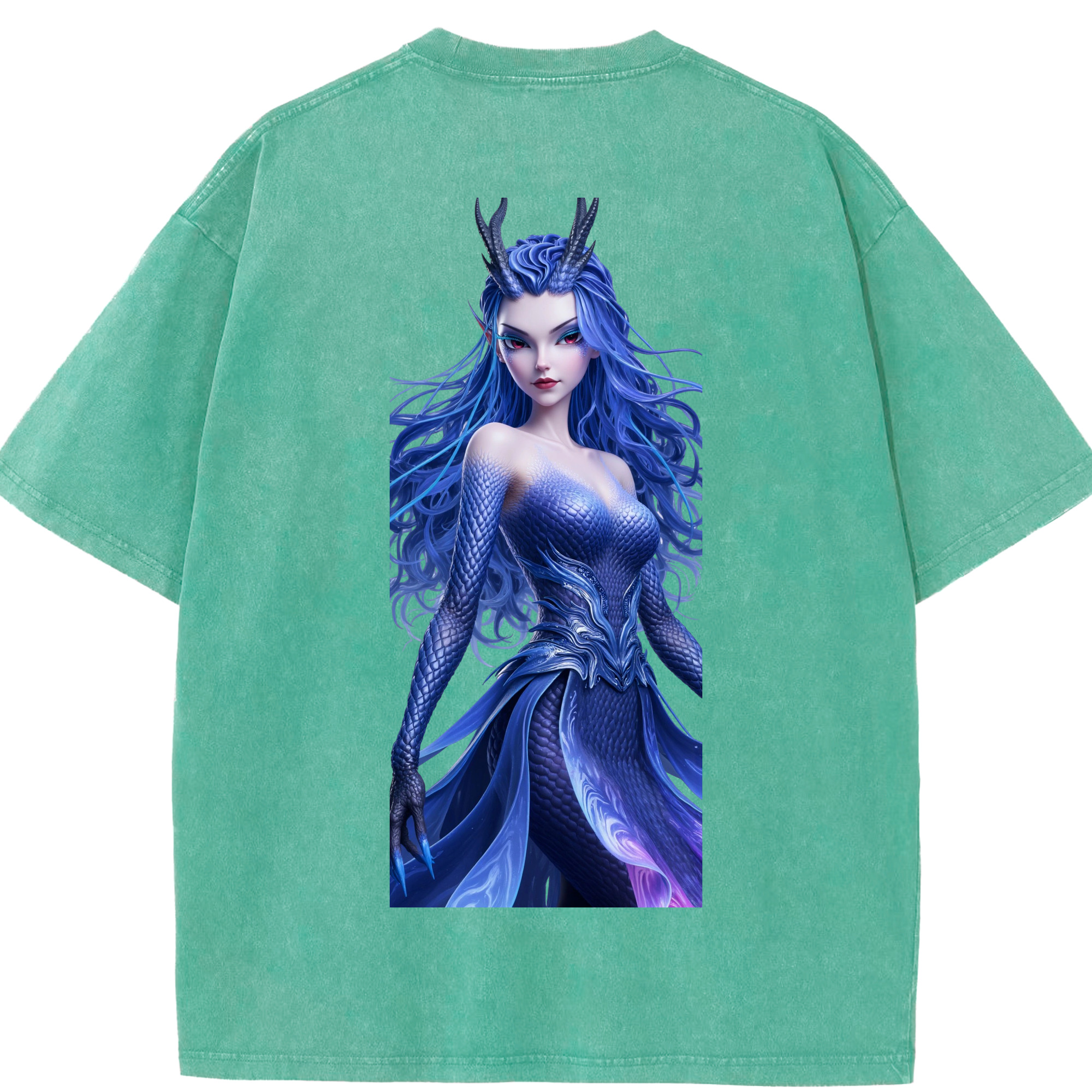 （画像用） Ne Zha 2 ナタ 魔童の大暴れ 綿100% ヴィンテージ風 半袖Tシャツ（背面プリント）